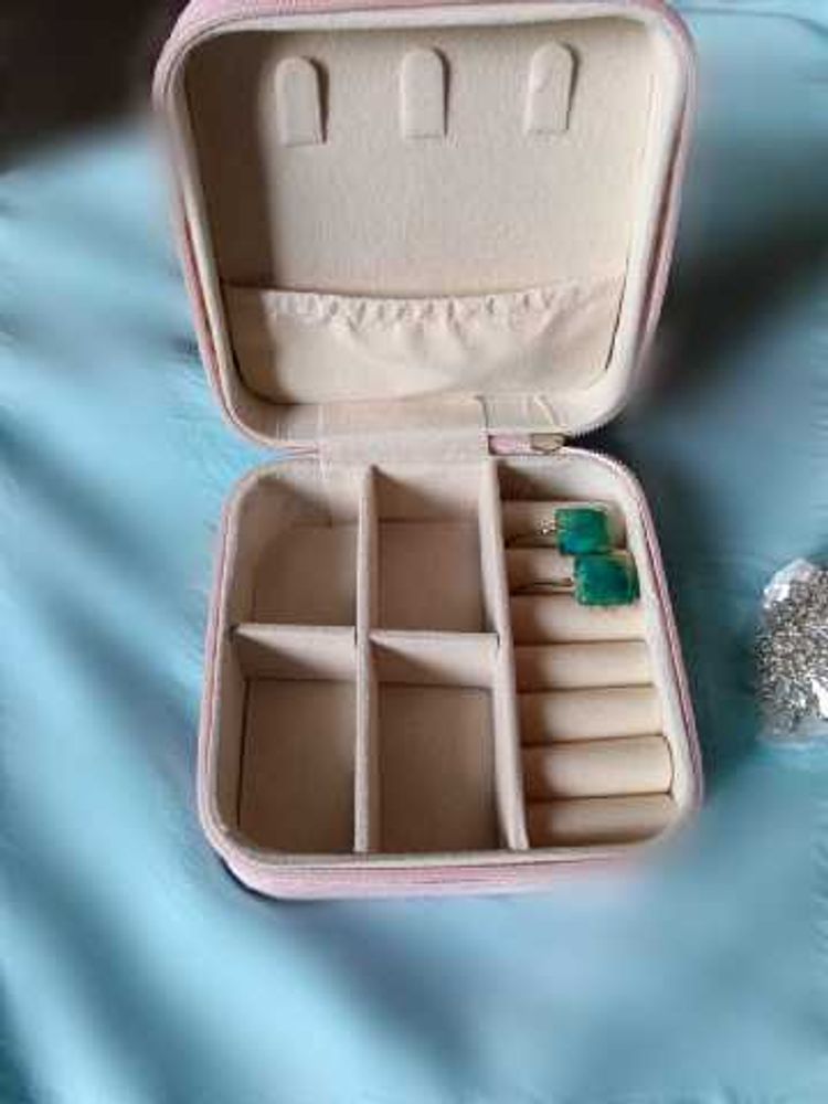 Pink Travel Jewelry Organizer Case