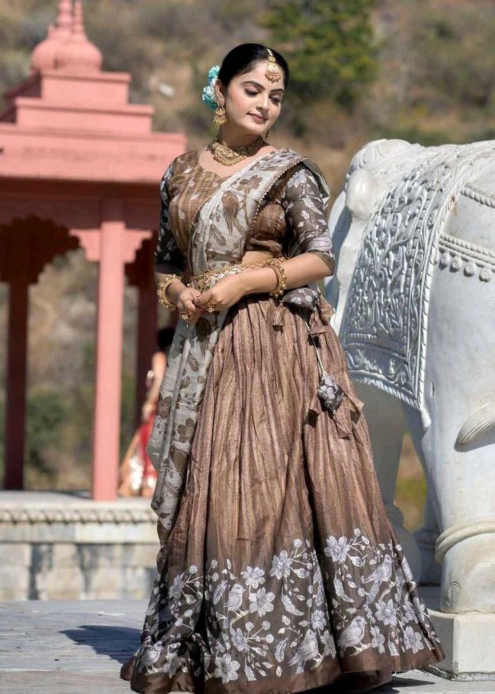 Elegant Brown Lehenga Choli Set