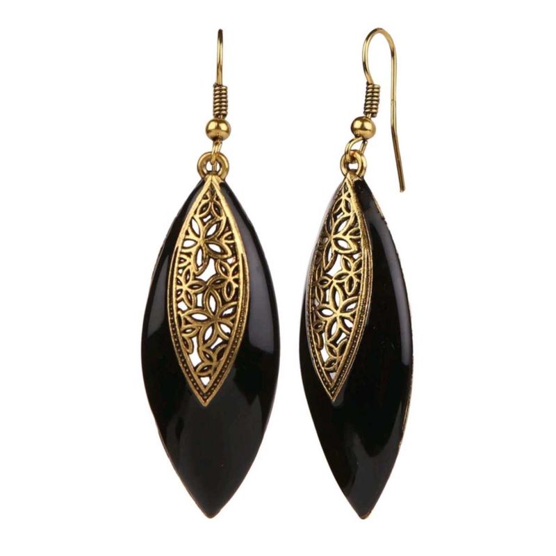 Black &amp; Gold Drop Necklace