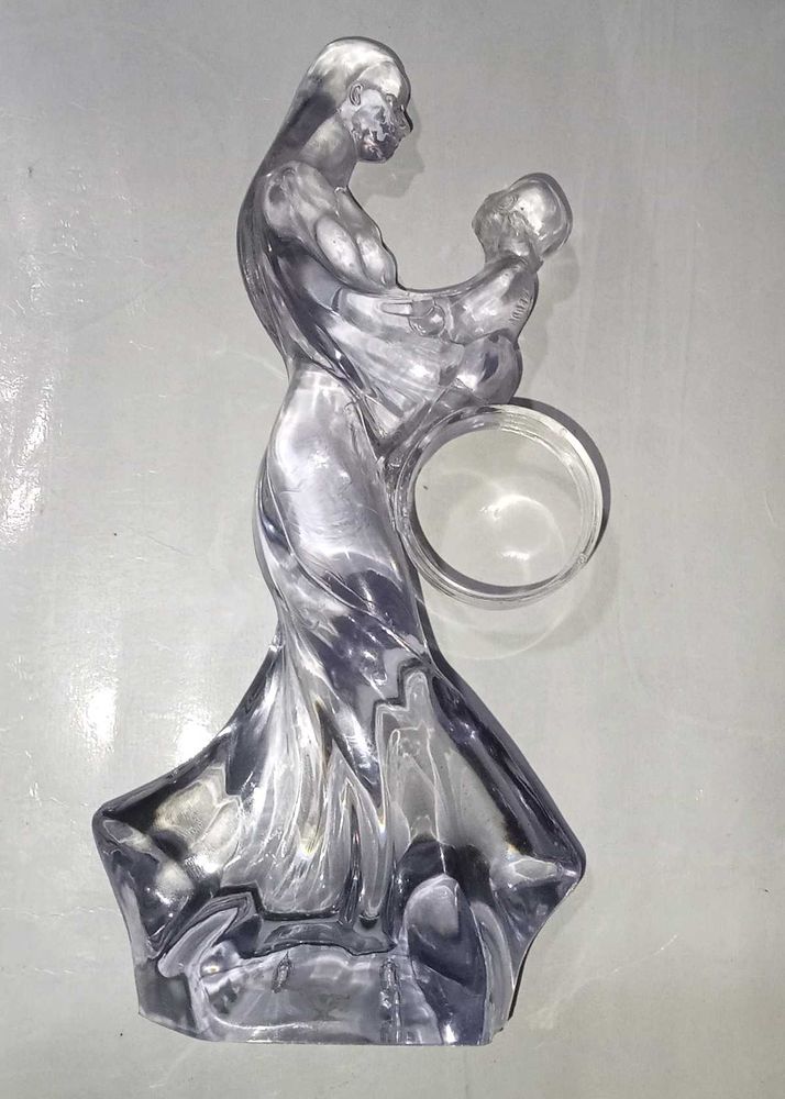 Royal Crystal Mother&amp;Child Statue with Ring Holder
