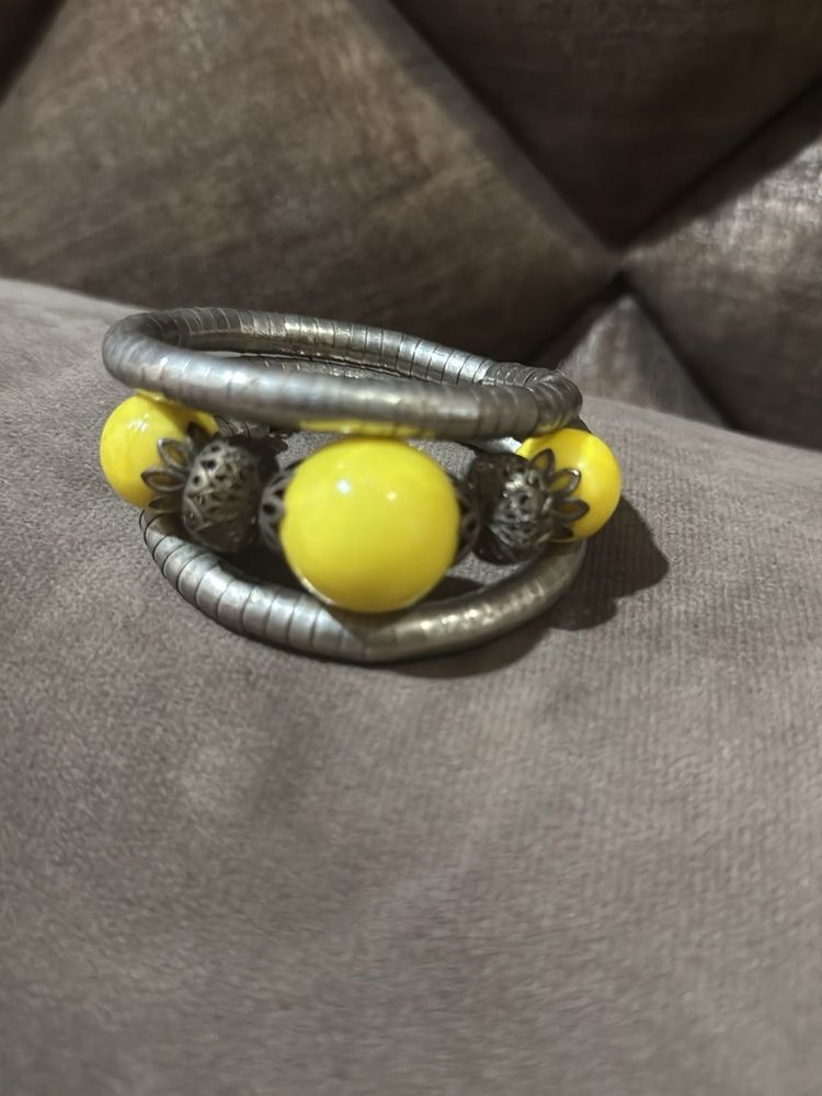 Vibrant Yellow Beaded Bracelet