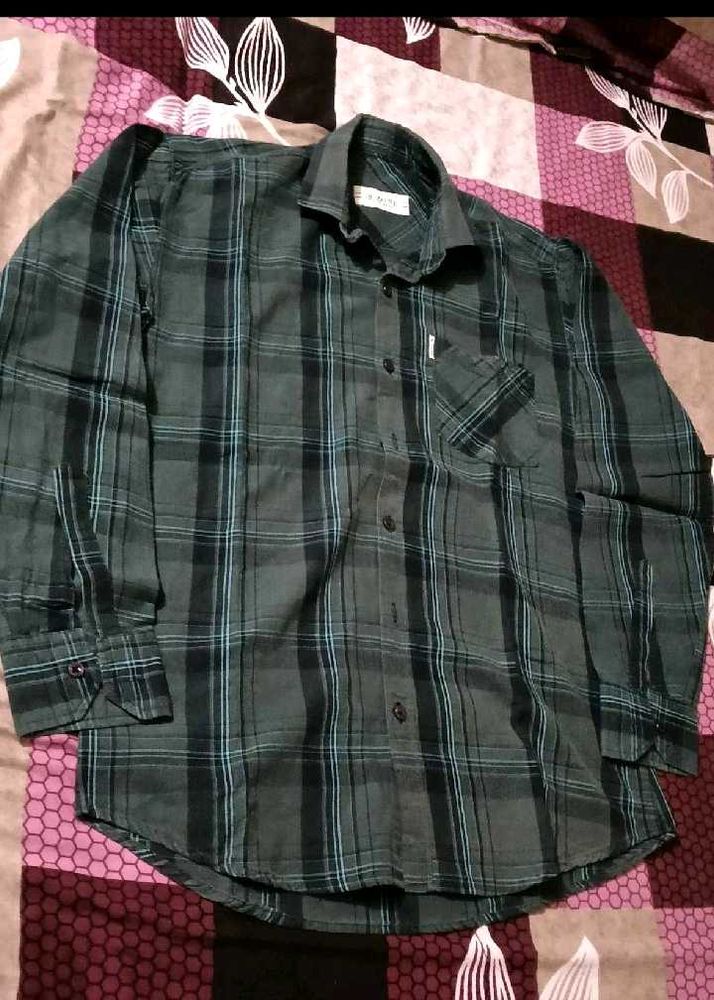 Men's Green Plaid Casual Shirt