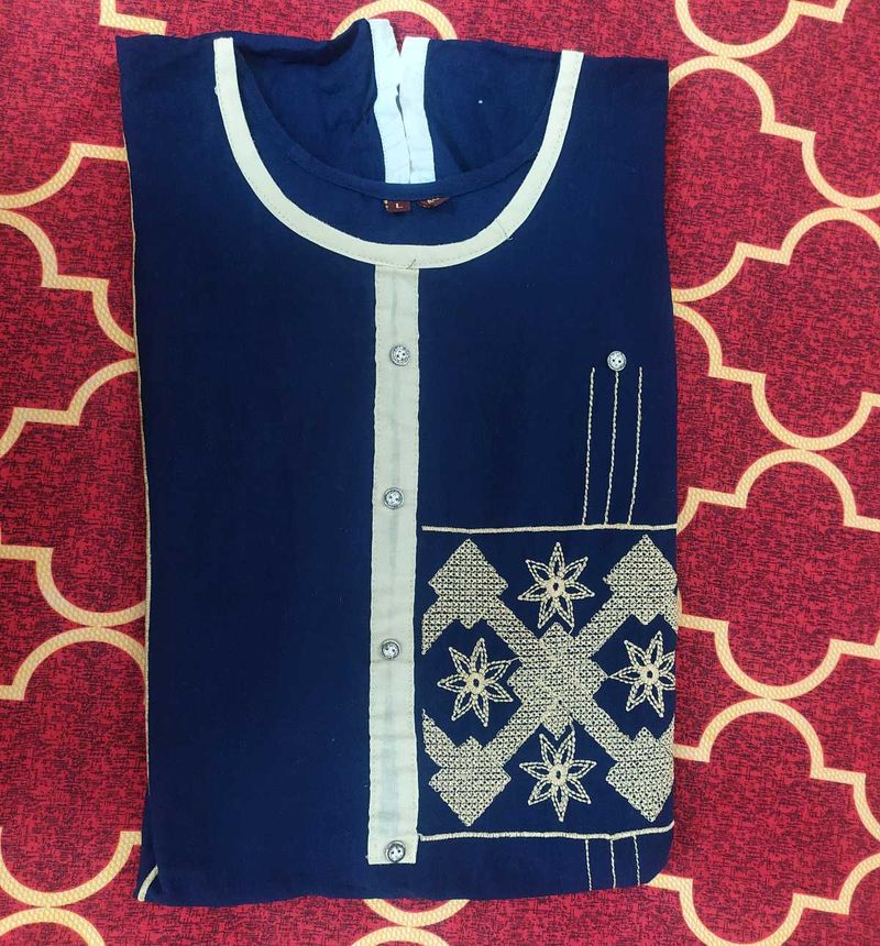 Elegant Navy Blue Kurta