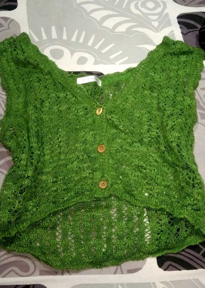 Chic Green Knit Cardigan