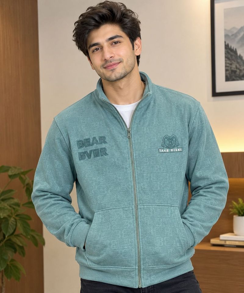Men's Teal Zip-Up Jacket