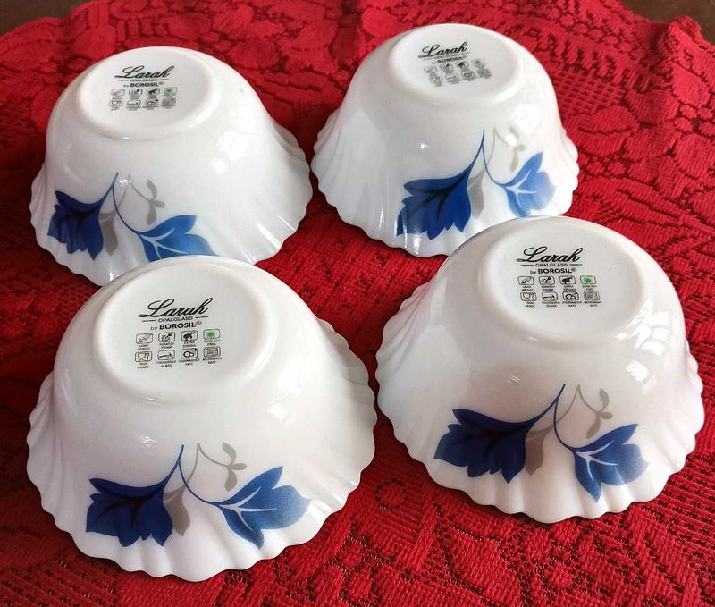 Set of 4 Larah By Borosil Opal Glass Bowls