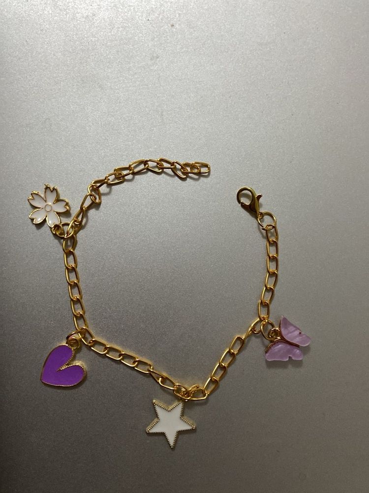 Gold Chain Charm Bracelet