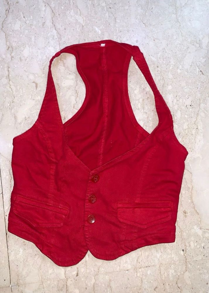 Red Cropped Vest