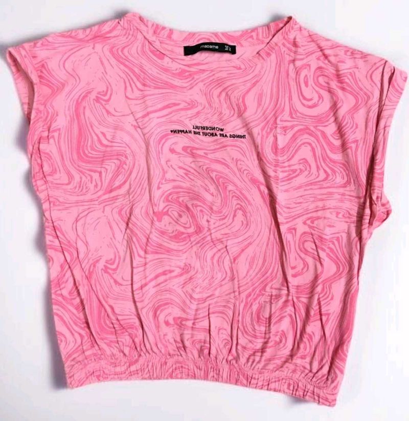 Pink Swirl Print Top