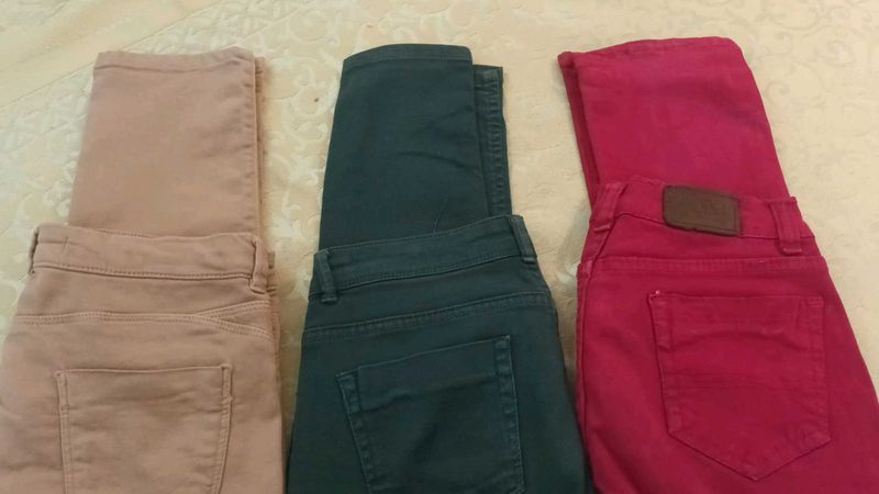 Bundle of 3 Colored Skinny Jeans