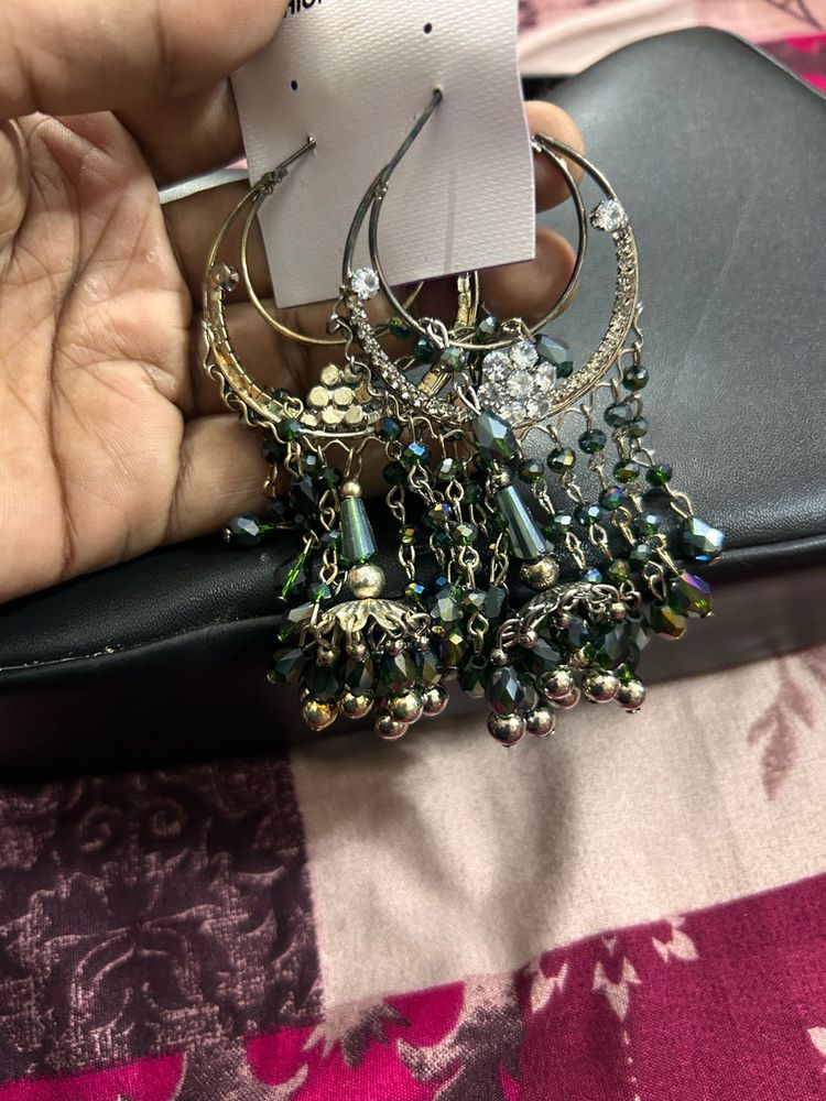 combo Exquisite Jhumka Earrings with Crystal Beads
