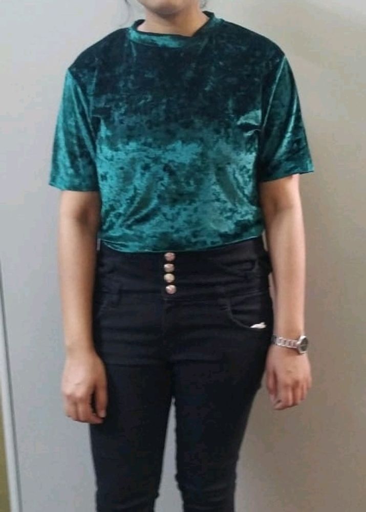 Velvet Green Top