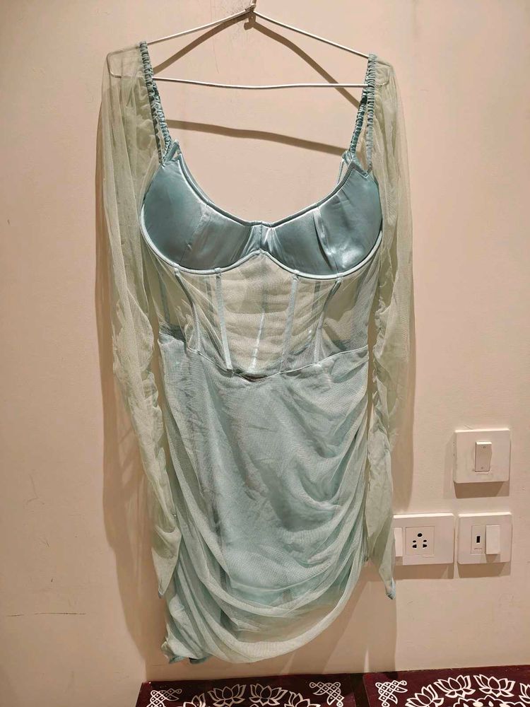 Aqua Corset Mini Dress