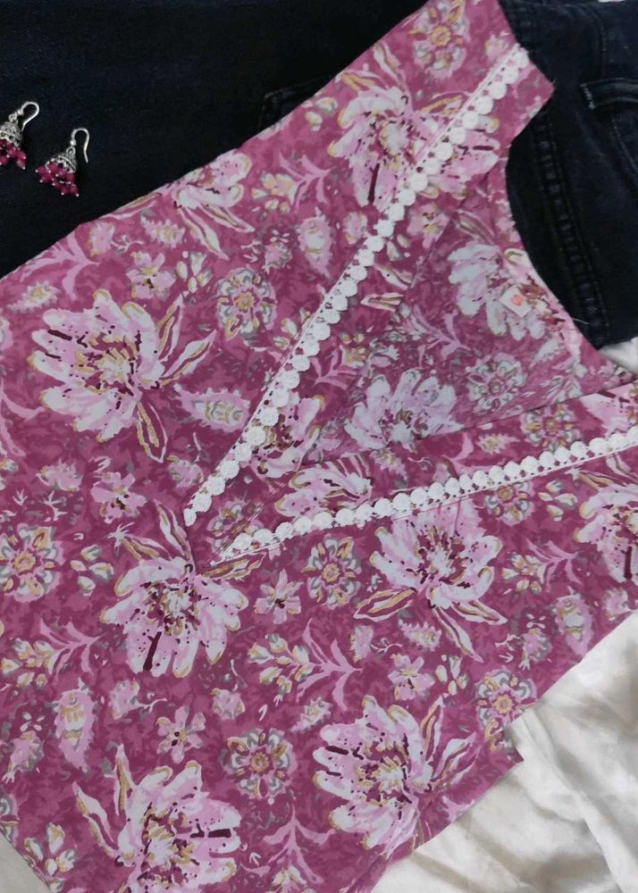 Sale! Mauve Color Jaipuri Printed Short Kurti