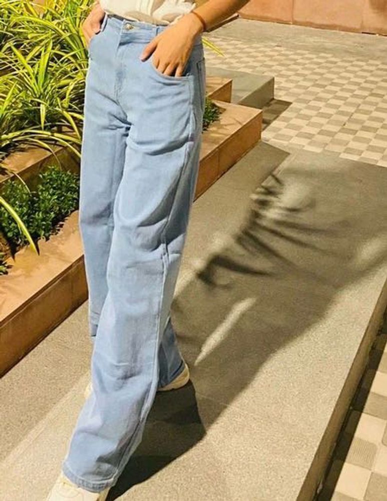 Light Wash Wide Leg Jeans