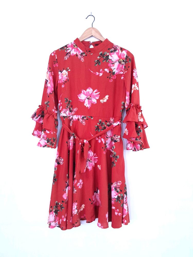 Rust Printed Dress (Women's)