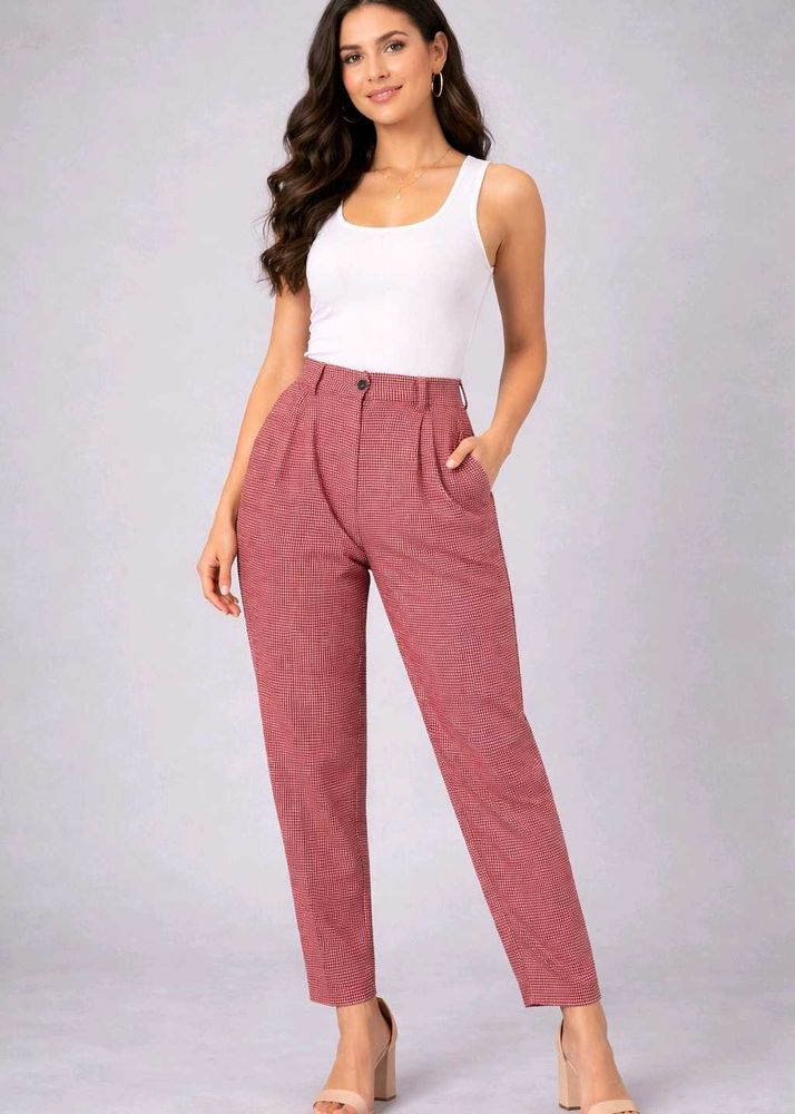 Chic Pleated Rose Pink Pant