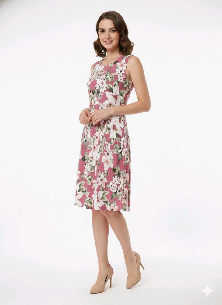 Floral Sleeveless Midi Dress
