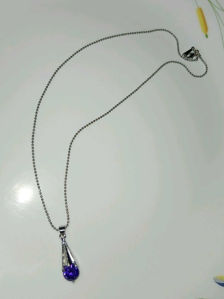 Elegant Purple Gemstone Pendant Necklace💜