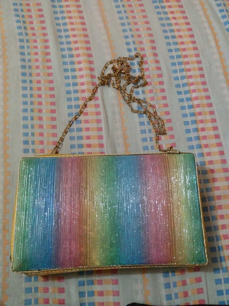 Rainbow Glitter Clutch