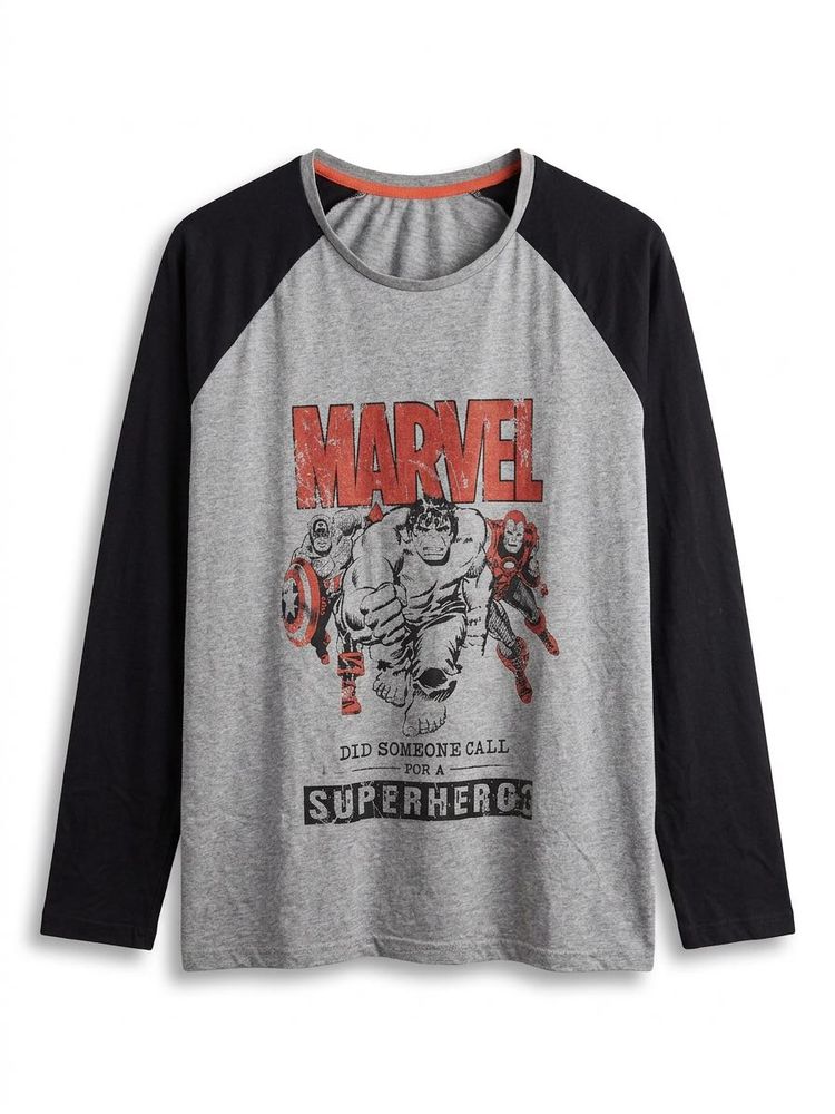 Marvel Comics Superhero Graphic Grey T-Shirt