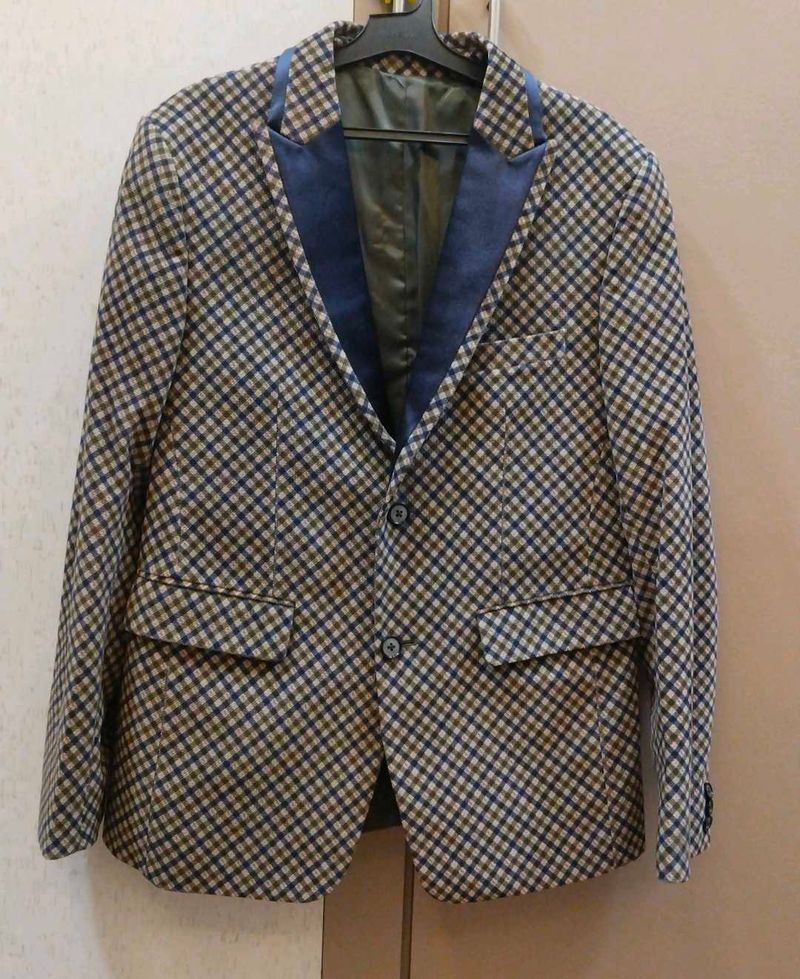 Men's Checked Stylish Blazer (36")