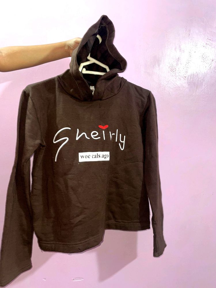 Brown crop hoodie