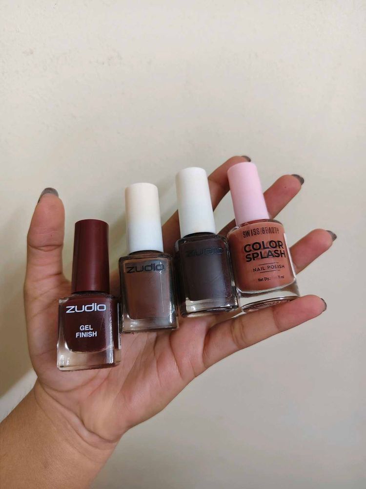 Bundle of 4 Brown Shade Nail Polish Bottles