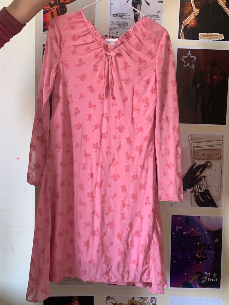 valentine Pink Floral Dress
