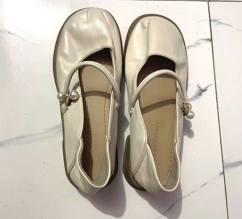 korean imported Chic Pearl Mary Jane Flats