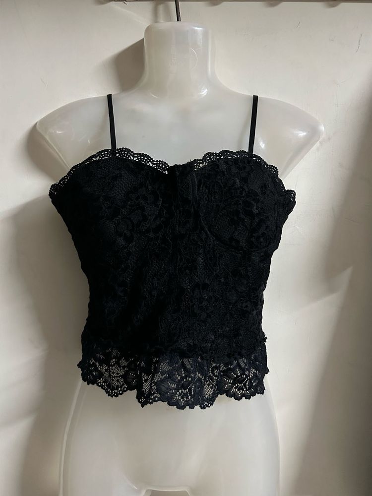 Elegant Black Lace Cami Top