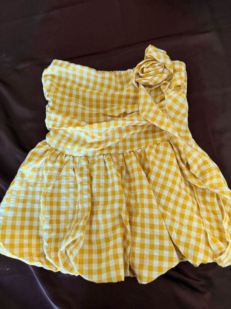 Cute Yellow Gingham Mini Dress