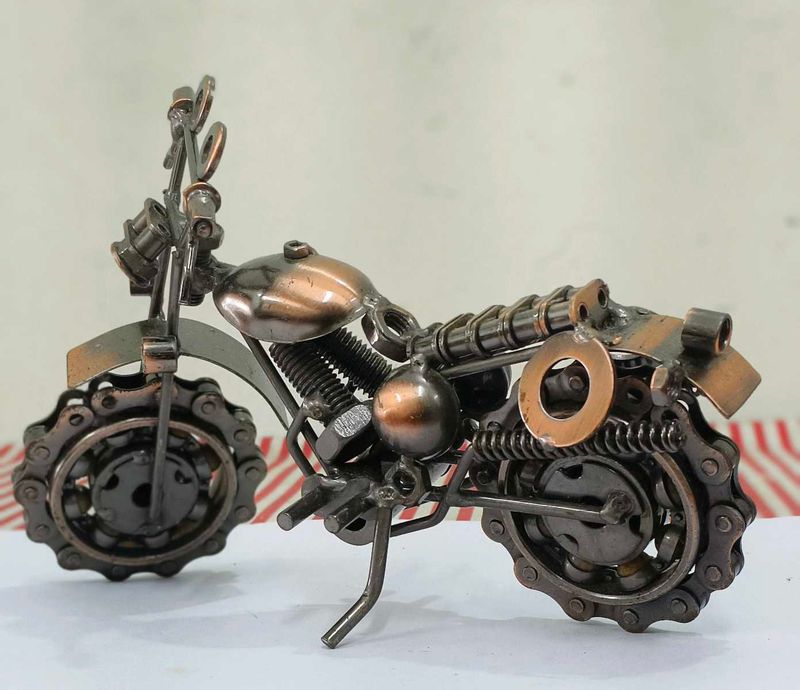 Handmade Miniature Motorcycle Aesthetic Showpiece