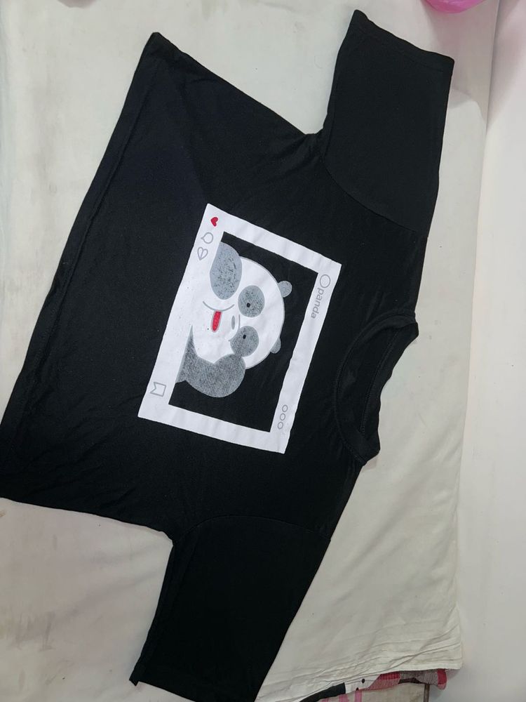 Cute Panda Graphic T-Shirt