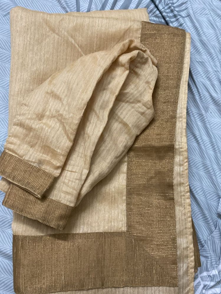 Light Beige / Tan Color Saree With Blouse