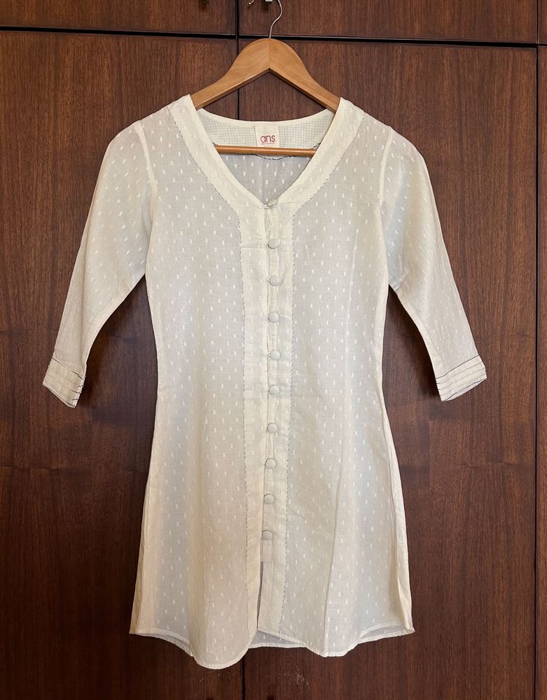 Off White Short Kurti