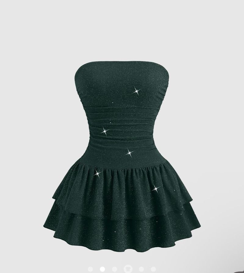 Sparkling Strapless Tiered Dress