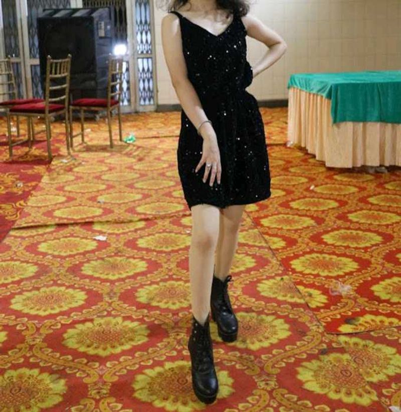 Sparkly Black Mini Dress