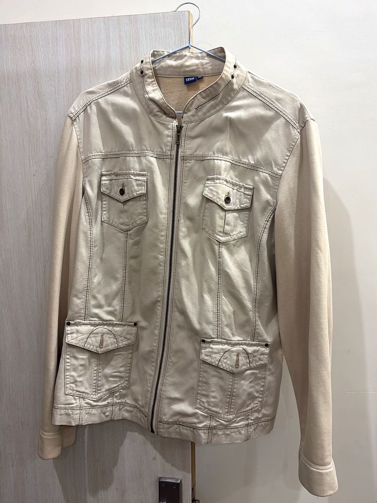 y2k  Cream Utility Jacket unisex