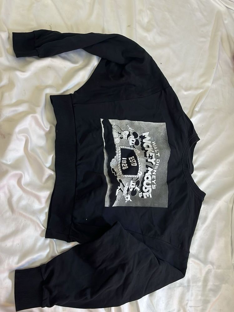 Black Mickey Mouse Graphic Sweatshirt