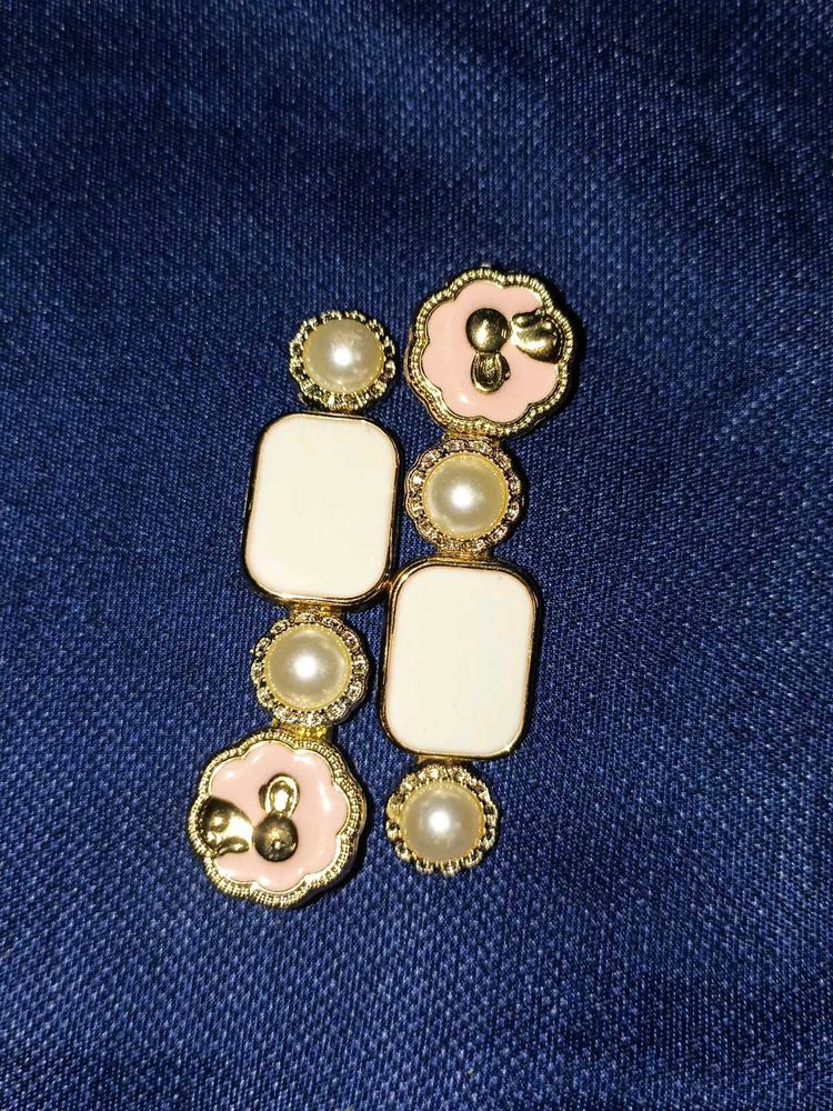 Chic Pearl &amp; Enamel Flower hairclip
