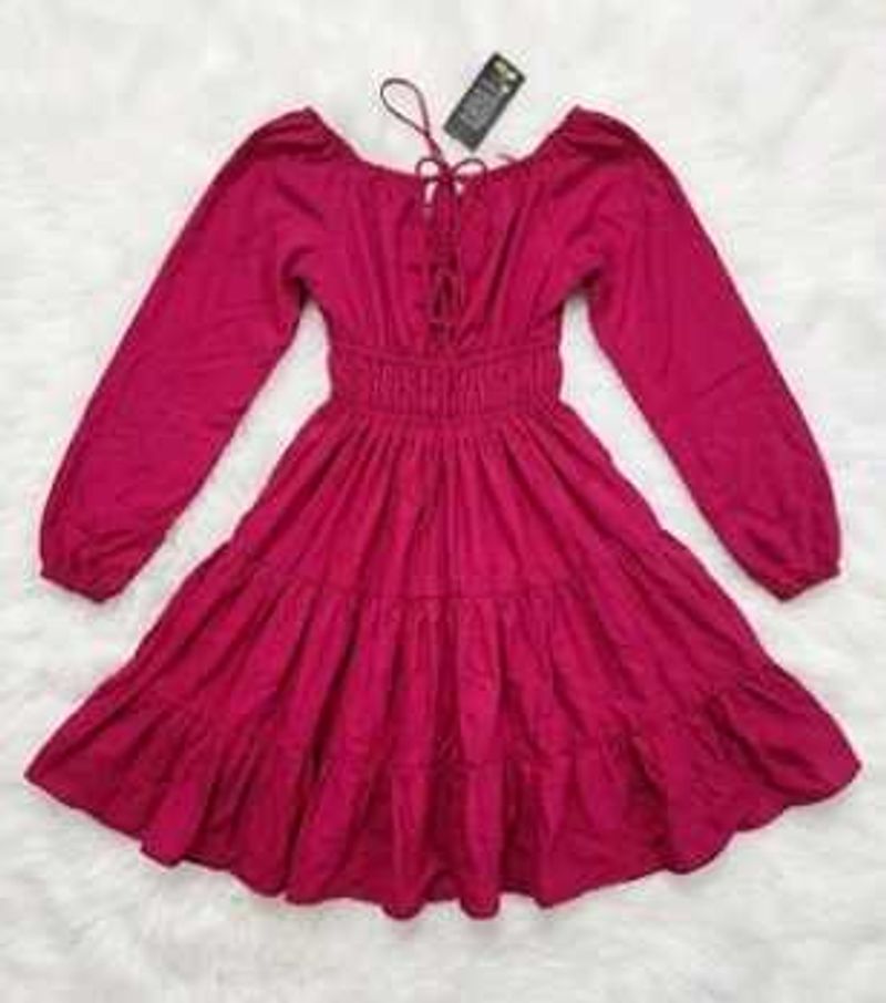 Brand new Chic Magenta Tiered Mini Dress