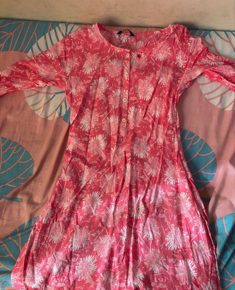 Floral Print Cotton long Kurti