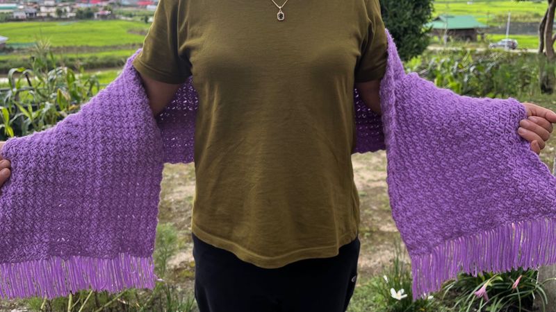 Handmade Lavender Crochet Scarf