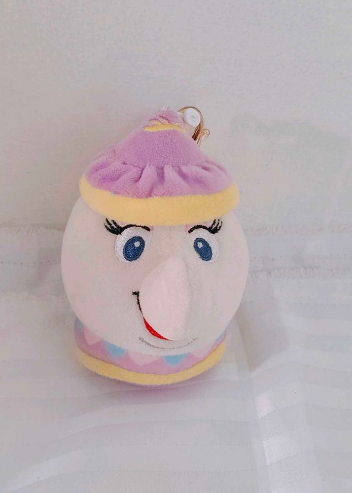 Cute Plush Mrs. Potts Keychain