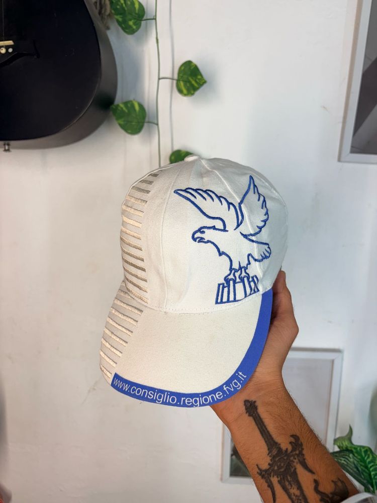 White Baseball Cap with Eagle Logo