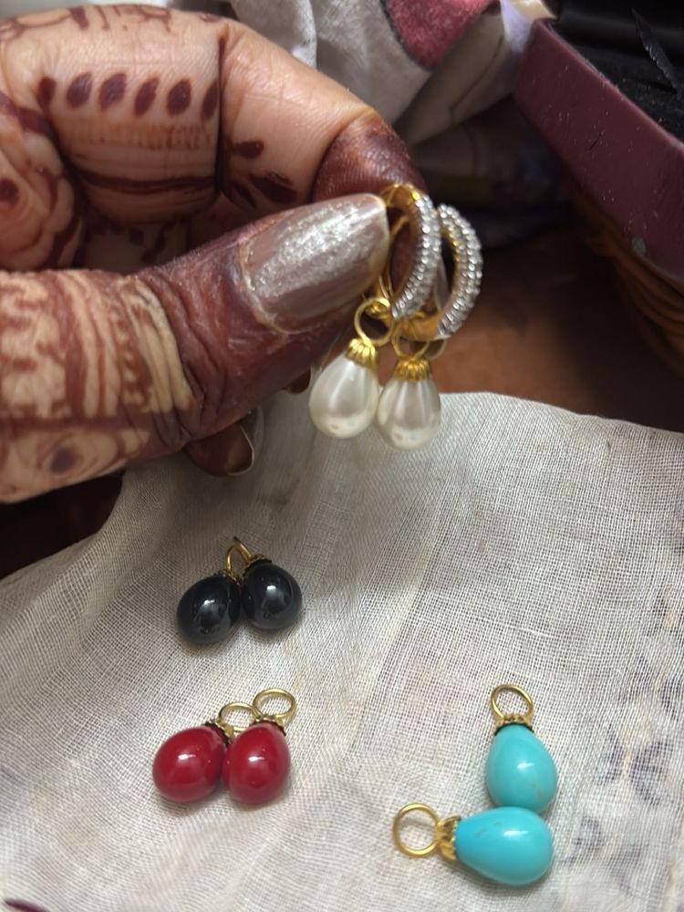 Pearl &amp; Gemstone Earring Set
