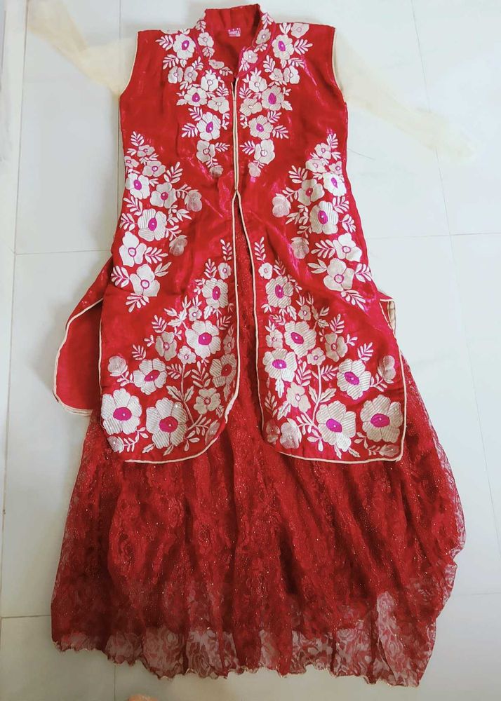 Beautiful Red Embroidered Lehenga Choli