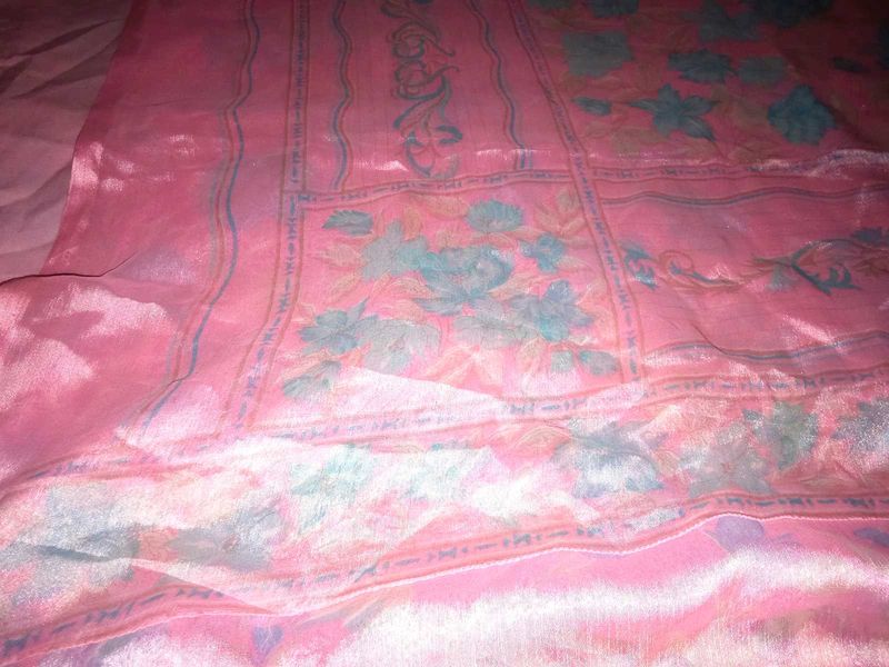Pink Floral Saree