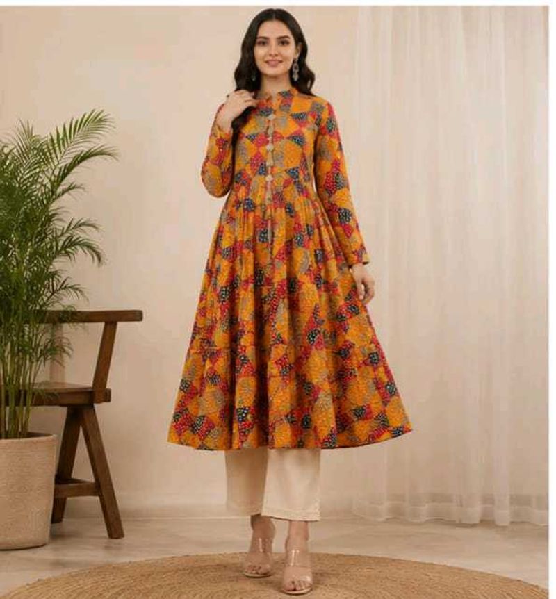 Beautiful Yellow Chunriprint Kurta